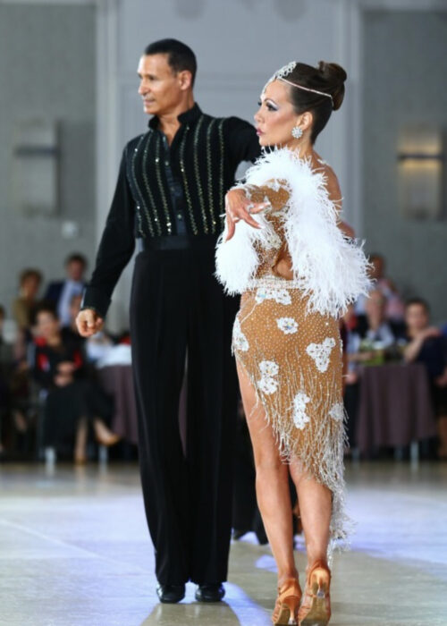 Dan and Evelyn dance a paso doble at a competition in New York